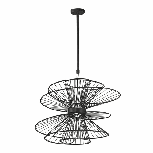 Maxim Zeta Large LED 2-LT Pendant - Black - 24176BK