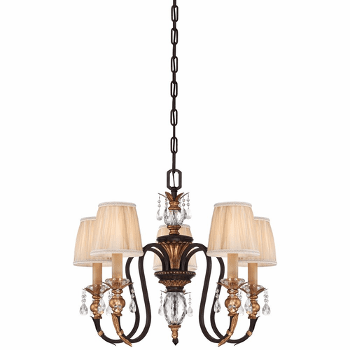 Metropolitan Bella Cristallo 5-LT Chandelier - French Bronze - N6645-258B