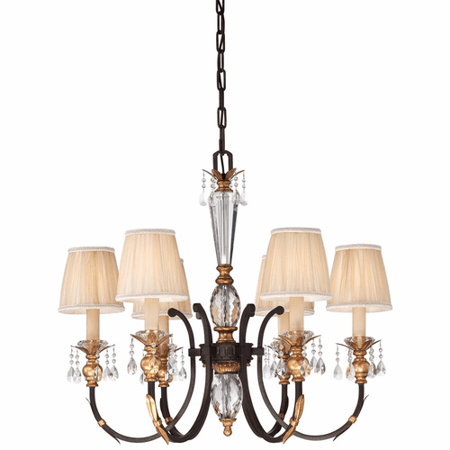 Metropolitan Bella Cristallo 6-LT Chandelier - French Bronze - N6646-258B