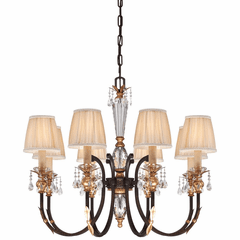 Metropolitan Bella Cristallo 8-LT Chandelier - French Bronze - N6648-258B