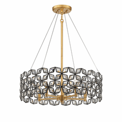 Metropolitan Brookcrest 5-LT Pendant - Sand Coal W/ Gold Leaf - N7845-711