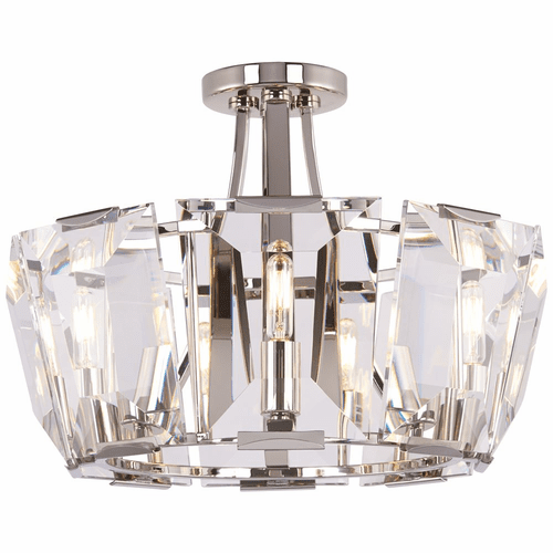 Metropolitan Castle Aurora 8-LT Semi Flush - Plshd Nickel - N6987-613