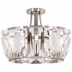 Metropolitan Castle Aurora 8-LT Semi Flush - Plshd Nickel - N6987-613