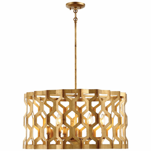 Metropolitan Coronade 6-LT Drum Pendant/ Semi Flush - Gold Leaf - N6776-293