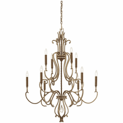 Metropolitan Magnolia Manor 10 Light Chandelier - Pale Gold W/ Bronze - N6558-690