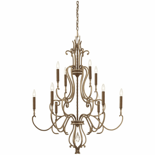 Metropolitan Magnolia Manor 10 Light Chandelier - Pale Gold W/ Bronze - N6558-690
