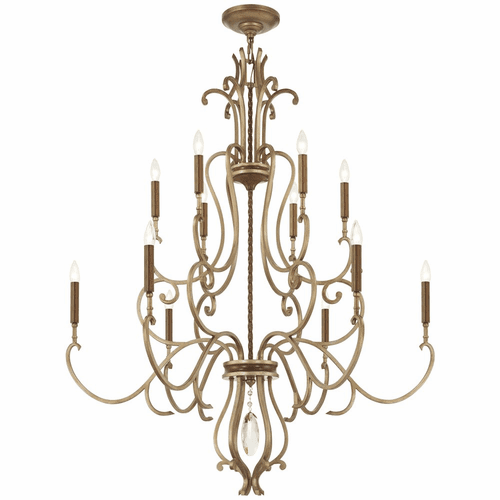 Metropolitan Magnolia Manor 12 Light Chandelier - Pale Gold W/ Bronze - N6559-690
