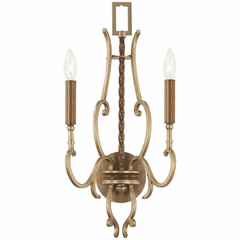 Metropolitan Magnolia Manor 2 Light Wall Sconce - Pale Gold W/ Bronze - N6550-690