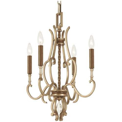 Metropolitan Magnolia Manor 4 Light Chandelier - Pale Gold W/ Bronze - N6554-690