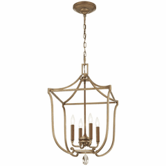 Metropolitan Magnolia Manor 4 Light Pendant - Pale Gold W/ Bronze - N6553-690