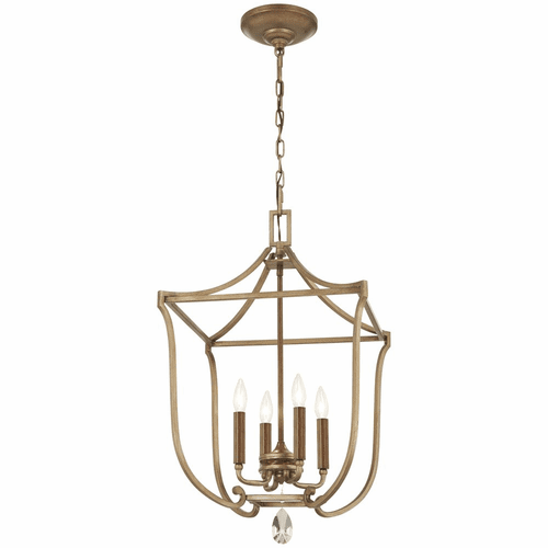 Metropolitan Magnolia Manor 4 Light Pendant - Pale Gold W/ Bronze - N6553-690