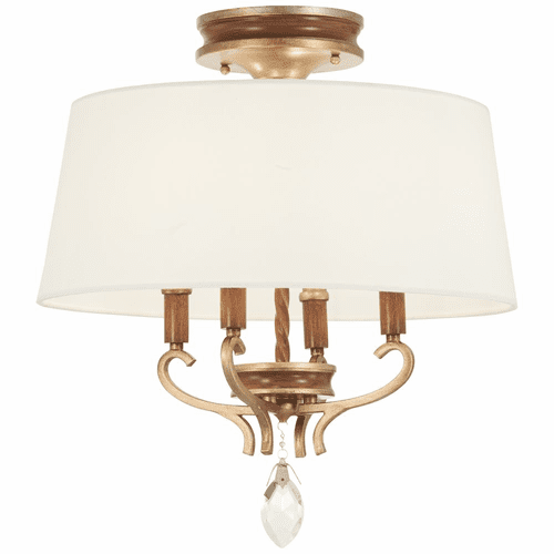 Metropolitan Magnolia Manor 4 Light Semi Flush Mount - Gold W/Bronze - N6552-690