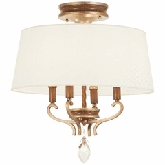 Metropolitan Magnolia Manor 4 Light Semi Flush Mount - Gold W/Bronze - N6552-690