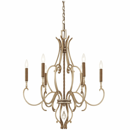 Metropolitan Magnolia Manor 6 Light Chandelier - Pale Gold W/ Bronze - N6557-690