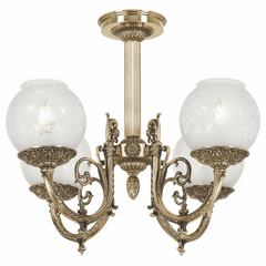 Metropolitan Metropolitan 4-LT Semi Flush - Antique Classic Brass Finish - N801904