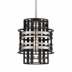 Metropolitan Preston 1-LT Mini Pendant - Brushed Nickel W/ Sand Coal - N7980-420 Metropolitan Preston 1-LT Mini Pendant - Brushed Nickel W/ Sand Coal - N7980-420