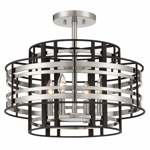 Metropolitan Preston 4-LT Semi Flush - Brushed Nickel W/ Sand Coal - N7983-420