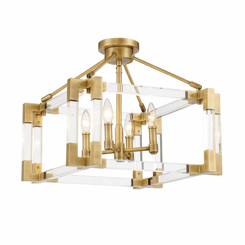 Metropolitan Prima Vista 4 Light Semi Flush - Aged Antique Brass - N7353-790