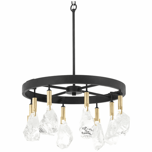 Metropolitan Rare Elements 8-LT Chandelier - Sand Coal/Vintage Brass - N7868-678-L