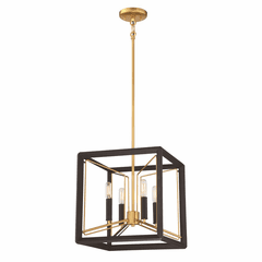 Metropolitan Sable Point 4-LT Pendant - Sand Black With Honey Gold Acc - N7854-707