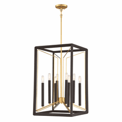Metropolitan Sable Point 8-LT Pendant - Sand Black With Honey Gold Acc - N7858-707