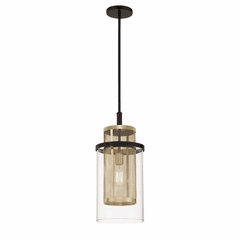 Metropolitan Soho 1 Light Mini Pendant - Coal And Soft Brass - N7811-726