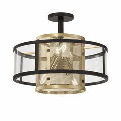 Metropolitan Soho 4 Light Pendant And Semi-Flush - Coal And Soft Brass - N7814-726