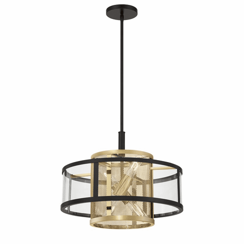 Metropolitan Soho 4 Light Pendant - Coal And Soft Brass - N7813-726