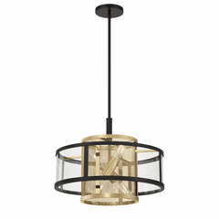 Metropolitan Soho 4 Light Pendant - Coal And Soft Brass - N7813-726
