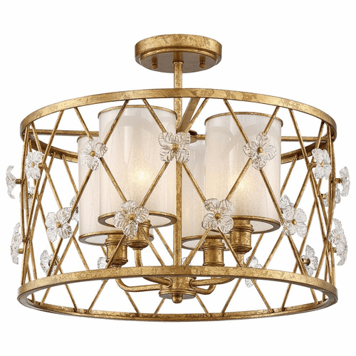 Metropolitan Victoria Park 4-LT Semi Flush - Elara Gold - N6565-596