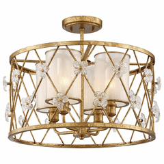 Metropolitan Victoria Park 4-LT Semi Flush - Elara Gold - N6565-596