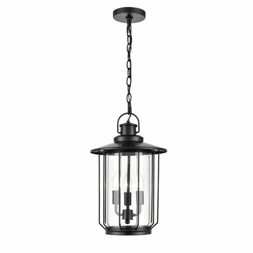 Millennium Belvoir 3-LT Outdoor Hanging Lantern - Powder Coat Black - 2697-PBK