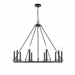 Millennium Florence 10-LT Chandelier Ceiling Light - Matte Black - 6710-MB