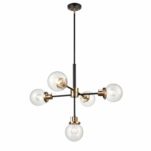 Millennium Mellrosa 5-LT Pendant - Matte Black + Modern Gold - 9205-MB/MG