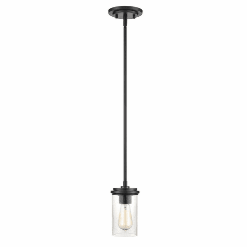 Millennium Taos 1-LT Mini-Pendant light - Matte Black/Wood Grain - 3811-MB