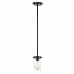 Millennium Taos 1-LT Mini-Pendant light - Matte Black/Wood Grain - 3811-MB
