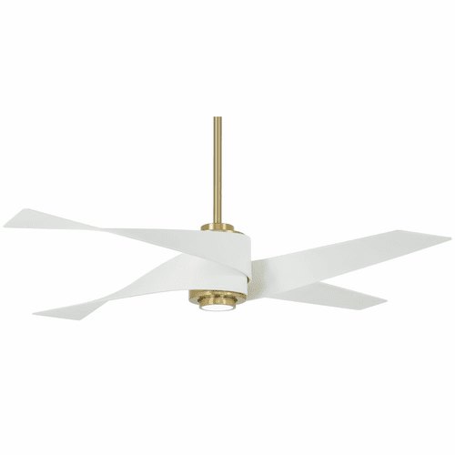 Minka Aire Artemis IV - LED 64" Ceiling Fan - Soft Brass - F903L-SBR/WHF