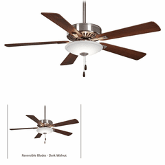 Minka Aire Contractor Uni-Pack - LED 52" Ceiling Fan - Brushed Nickel/Dark Walnut - F656L-BN/DW