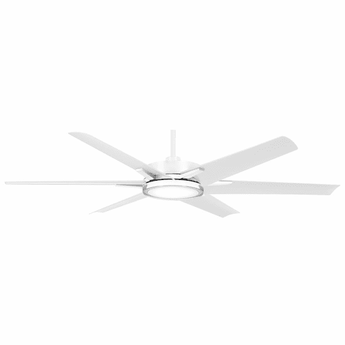 Minka Aire Deco - 65" Ceiling Fan With LED Light Kit Outdoor - Flat White - F866L-WHF