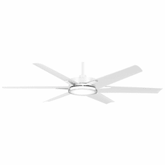 Minka Aire Deco - 65" Ceiling Fan With LED Light Kit Outdoor - Flat White - F866L-WHF