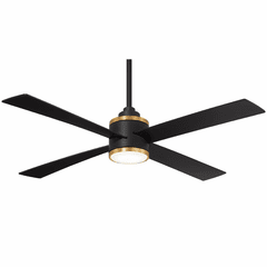 Minka Aire Falco - 54" Ceiling Fan W/Light Kit - Coal/Soft Brass - F796L-CL/SBR Minka Aire Falco - 54" Ceiling Fan W/Light Kit - Coal/Soft Brass - F796L-CL/SBR
