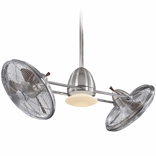 Minka Aire Vintage Gryo LED 42" Ceiling Fan - Brushed Nickel W/ Chrome - F602L-BN/CH