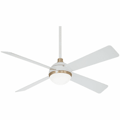 Minka Aire Orb - 54" LED Ceiling Fan - Flat White - F623L-WHF/SBR