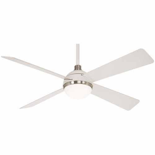 Minka Aire Orb - 54" LED Ceiling Fan - Flat White/Brushed Nickel Fini - F623L-WHF/BN