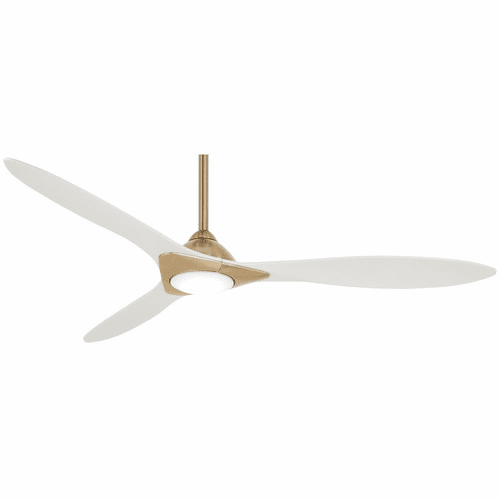 Minka Aire Sleek - LED 60" Ceiling Fan - Soft Brass - F868L-SBR/WHF