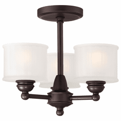 Minka Lavery 1730 Series 3-LT Semi Flush Mount - Lathan Bronze - 1738-167
