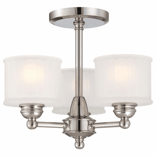 Minka Lavery 1730 Series 3-LT Semi Flush Mount - Polished Nickel - 1738-613