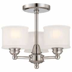 Minka Lavery 1730 Series 3-LT Semi Flush Mount - Polished Nickel - 1738-613