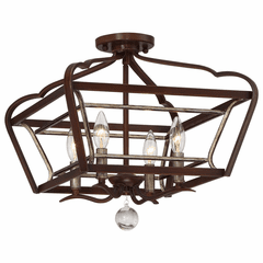 Minka Lavery Astrapia 4-LT Semi Flush Mount - Dark Rubbed Sienna - 4347-593 Minka Lavery Astrapia 4-LT Semi Flush Mount - Dark Rubbed Sienna - 4347-593