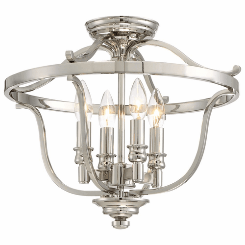 Minka Lavery Audrey's Point 4-LT Semi Flush - Polished Nickel - 3296-613